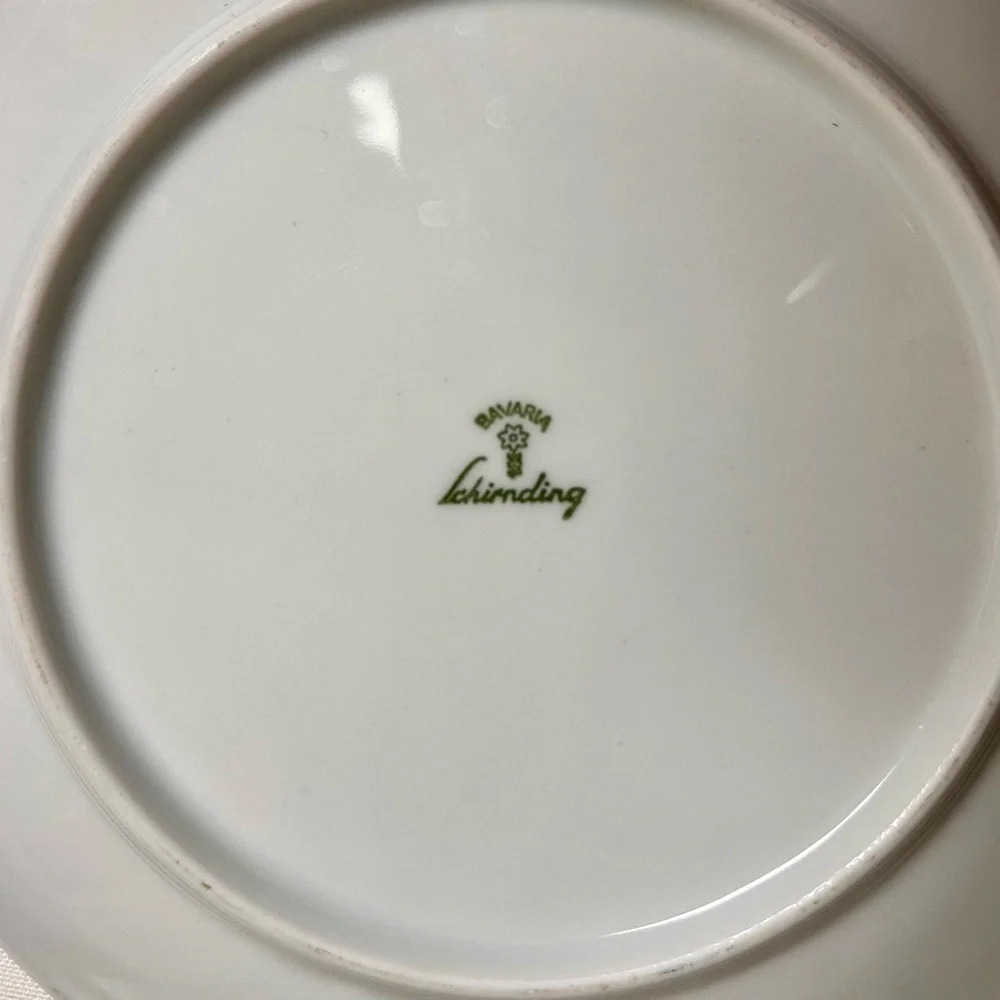 Vintage Bavarian Schirnding White Porcelain Floral Coffee Luncheon Set for Four